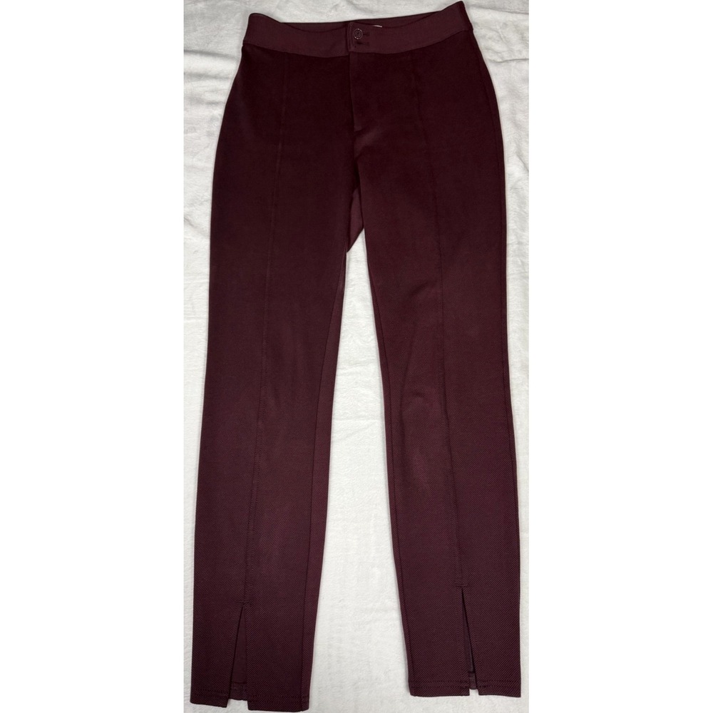 Anthropologie Maeve High Rise Skinny Pants Plum Size 6 Seamed Split Hem